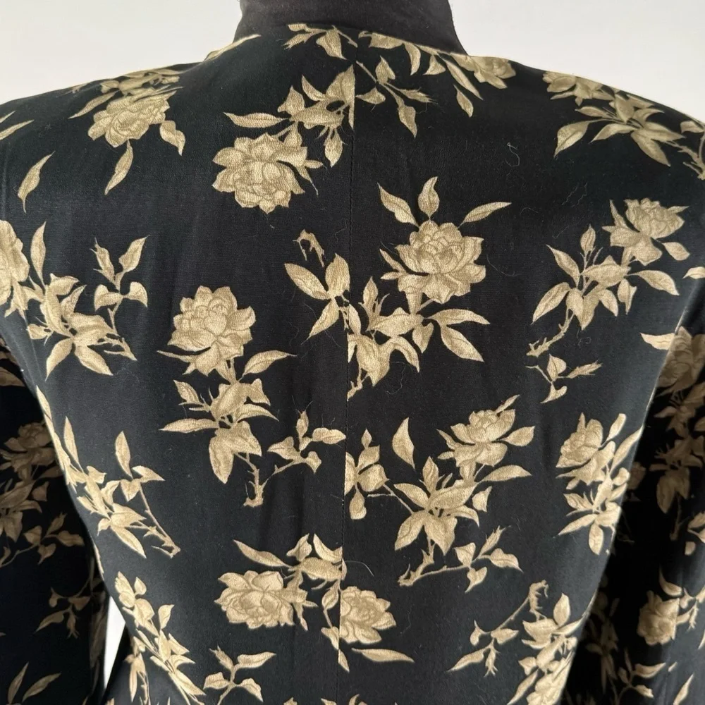 90’s Vintage ‘Rena Rowan’ Black and Gold Floral Blazer
